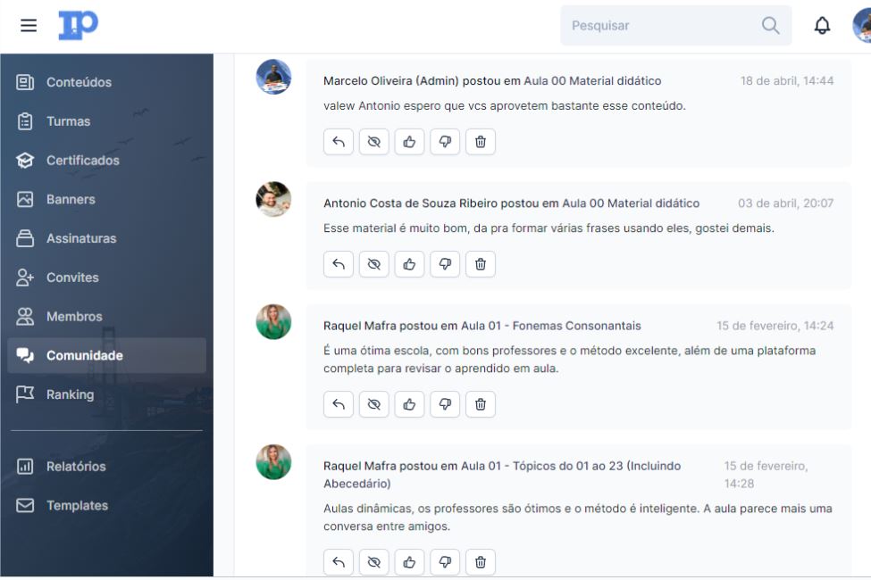 Imagem da plataforma de estudo
