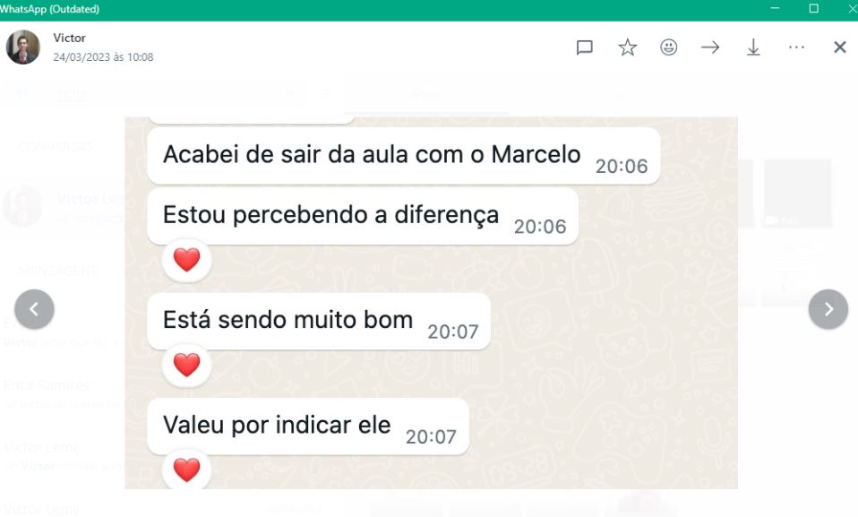 depoimento de um aluno