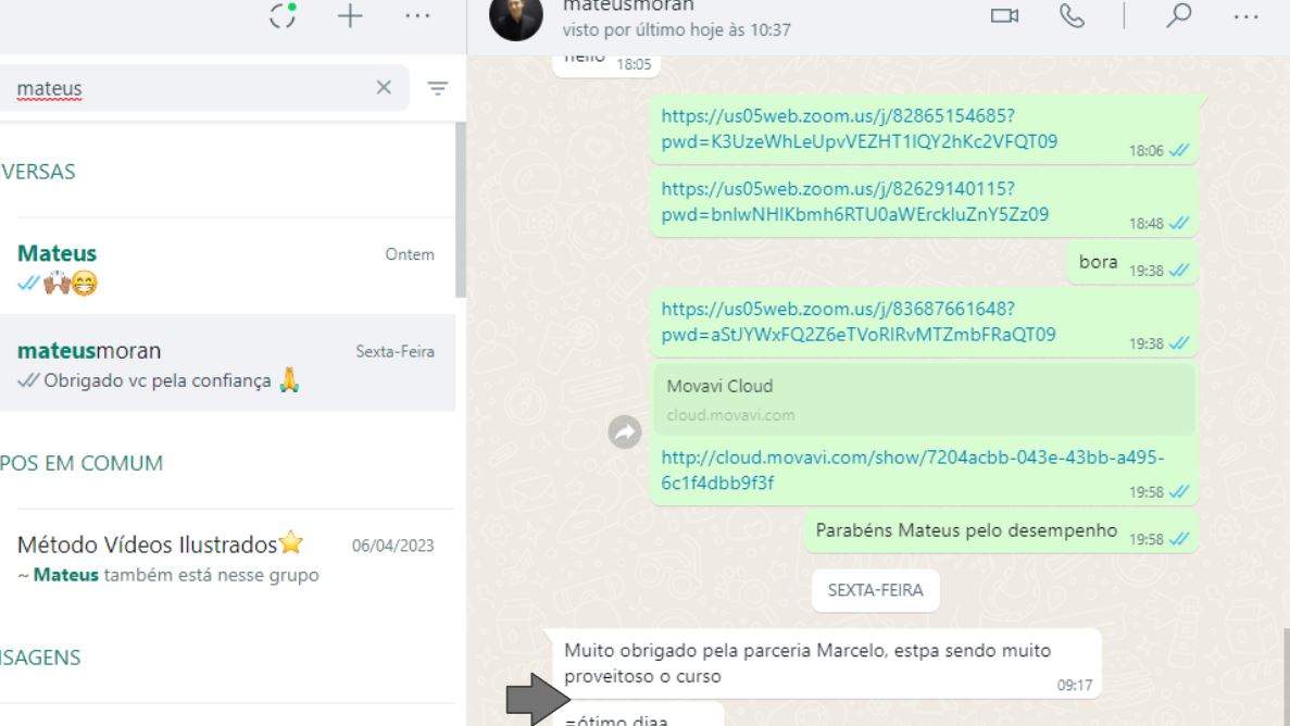 depoimento de um aluno