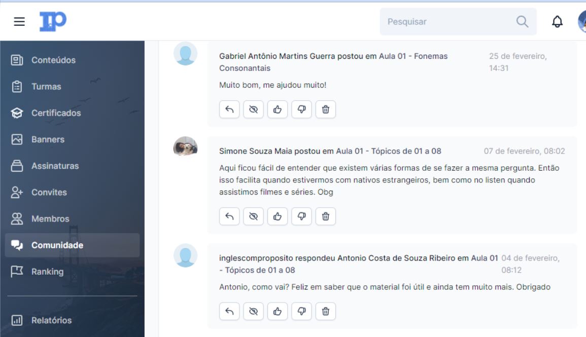 Imagem da plataforma de estudo
